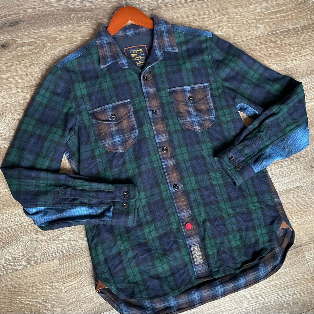 Pendleton Green and Navy Plaid Button-Down Shirt